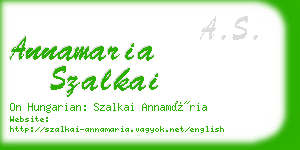 annamaria szalkai business card